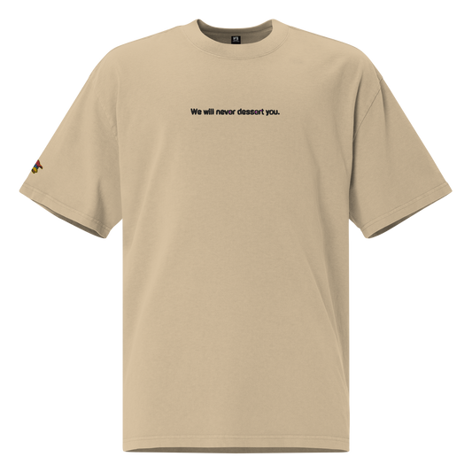 Embroidered dessert tee - Oversized faded t-shirt